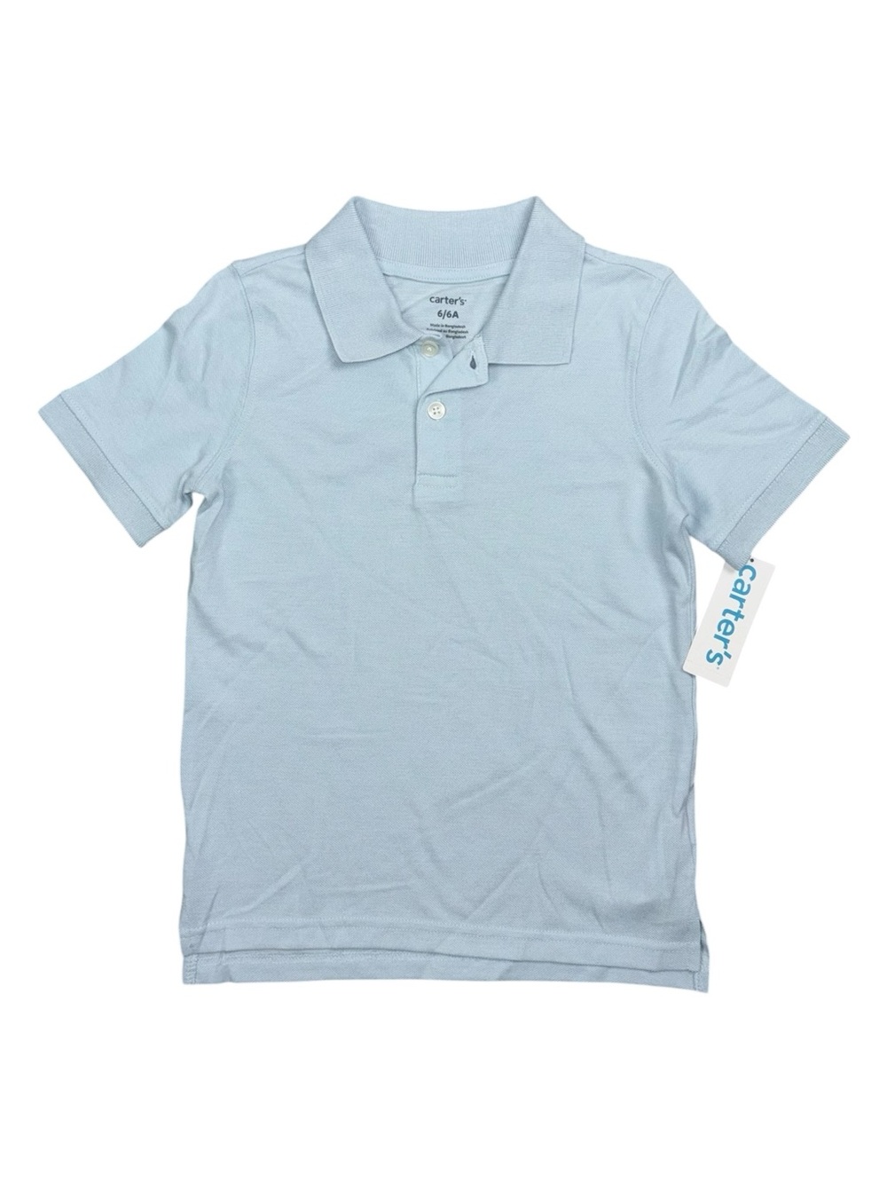 Carter’s Lightweight Polo Shirt Size 6 Light Blue NWT